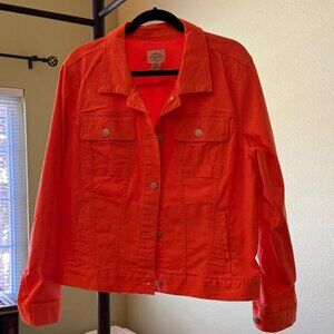 Mandarin colored St John's Bay ladies denim XL jacket